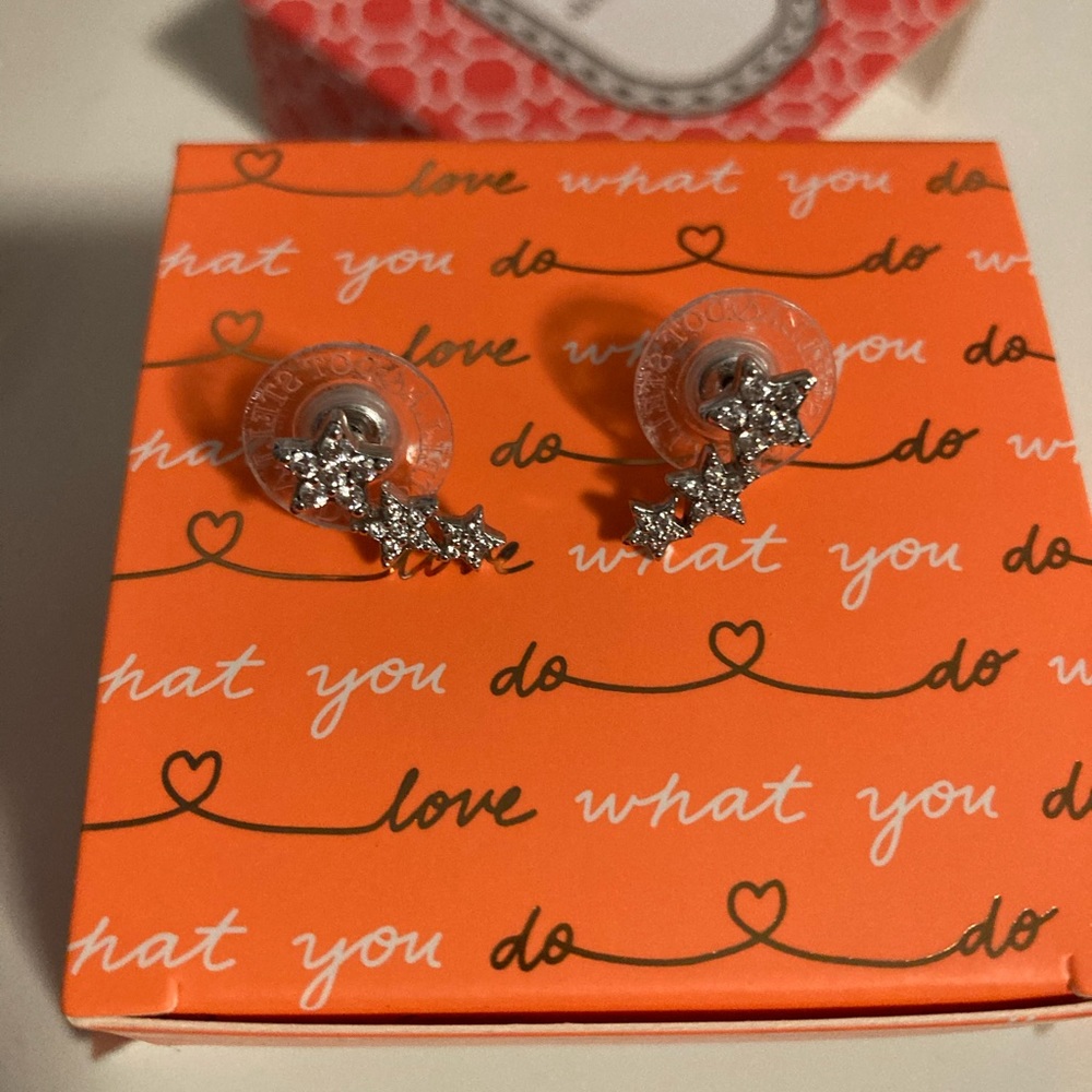 Stella & Dot sparkly star earring climber studs